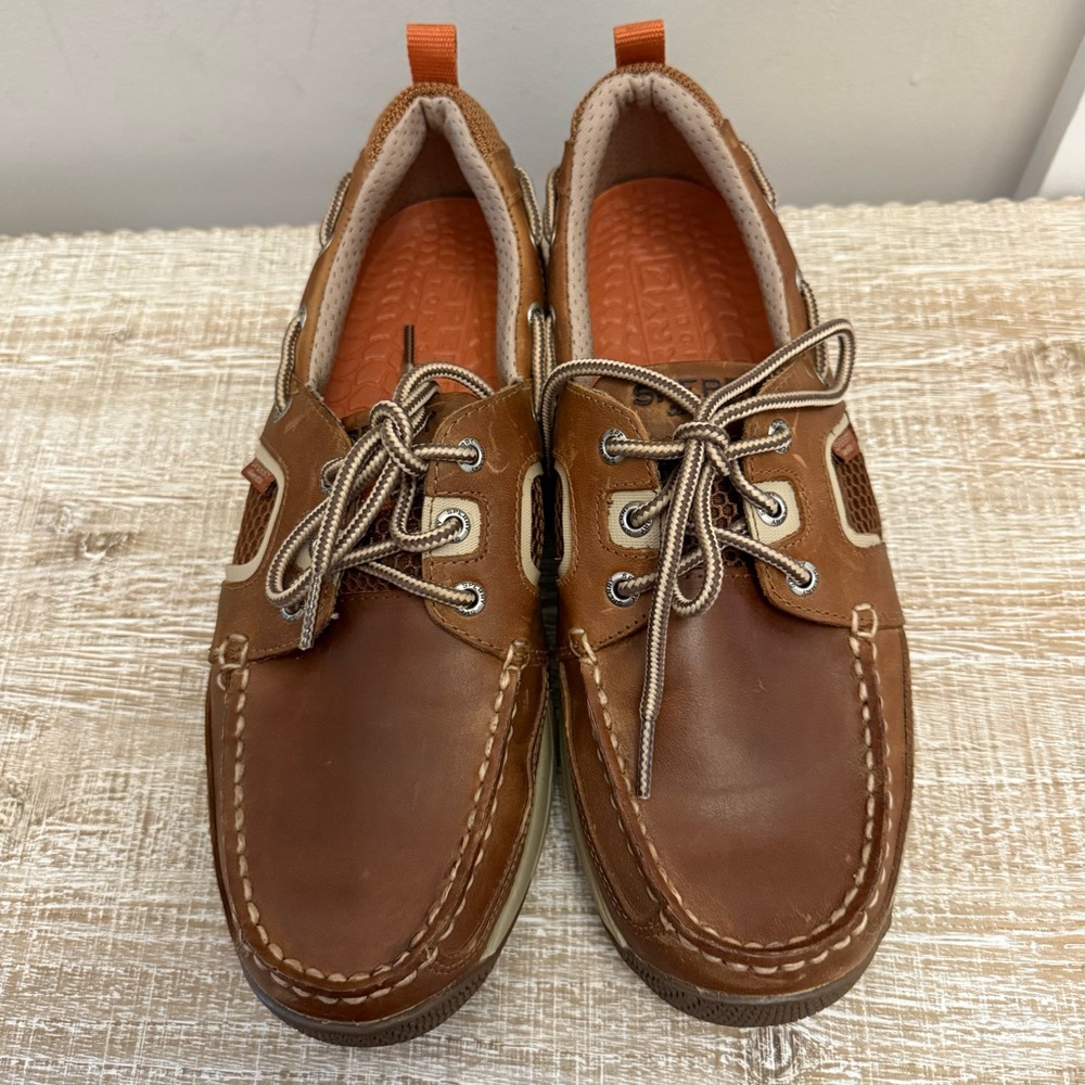 Sperry Men's Brown/Tan Boat Shoes, 9.5, UGC